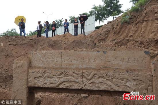 Chastity arch from Qing Dynasty found in eastern city 