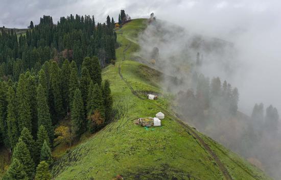 Scenery of Tianshan Mountains after rain in Xinjiang