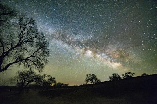 Night landscape against stunning Milky Way in N China