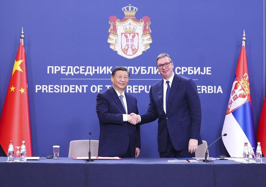 Xi, Vucic jointly meet press in Belgrade